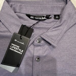 Travis Mathew Purple Striped Casual Shirt
